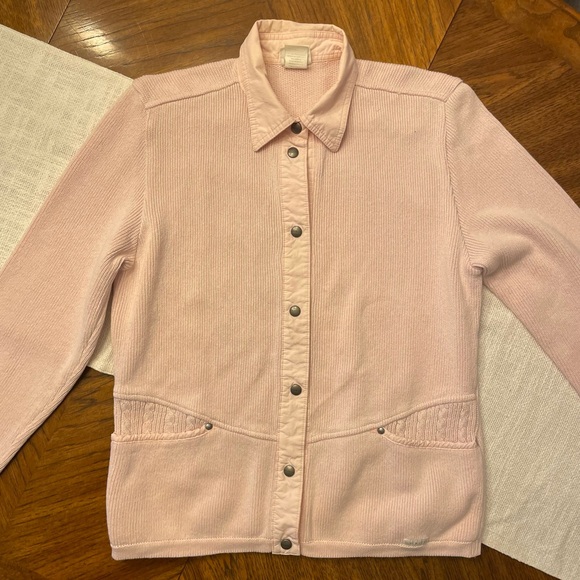 COTTON QUILT BUTTONED DOWN SWEATER L - Picture 3 of 6